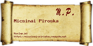 Micsinai Piroska névjegykártya